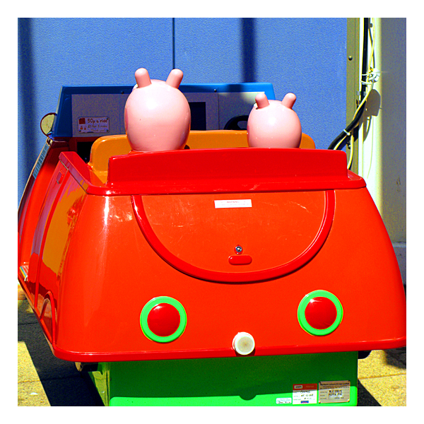 pigs on kiddies ride at royasl quays, north shields