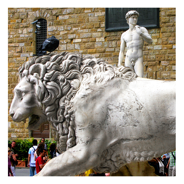 lion in piazza della signoria, florence